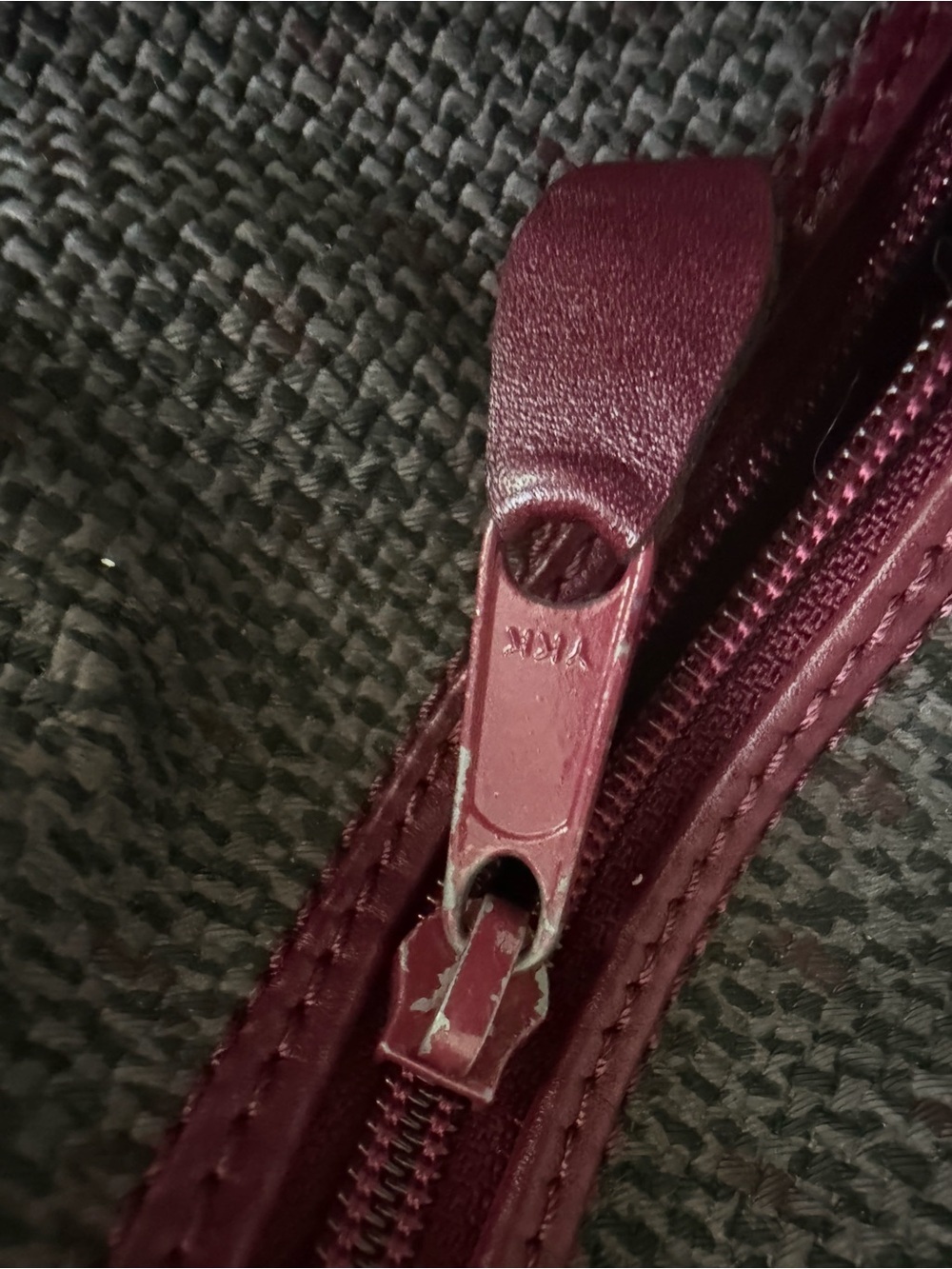 Vintage Yves Saint Laurent Burgundy & Gray Boston Bag | Classic YSL Satchel | Au - Picture 12 of 15